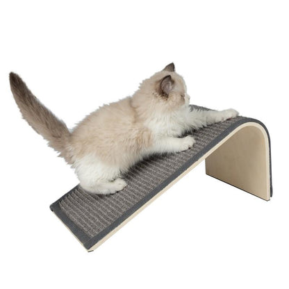 CATIFY Sloped Sisal Cat Scratcher - Heavy-Duty Sisal Fabric, Sturdy Base, Neutral Gray Finish, Ideal for Kittens & Adult Cats, Encourages Scratching, Climbing, and Play
