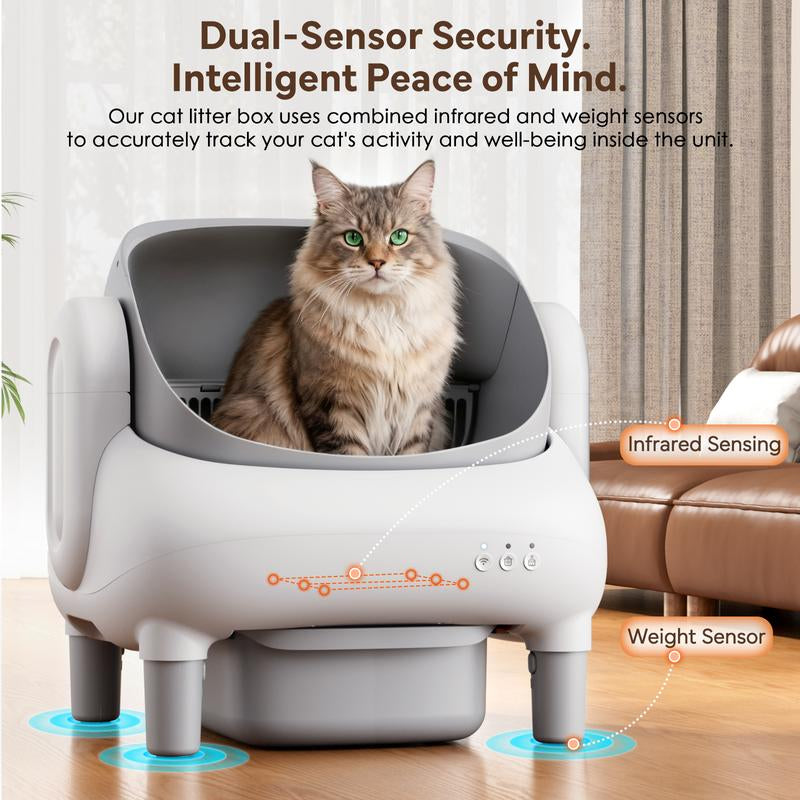 FUMOI Smart Self-Cleaning Litter Box for Multiple Cats | APP Control, Safety Sensors & Odor-Lock Design, 10.5L Bin, Cat Litterbox #Tiktokshopblackfriday