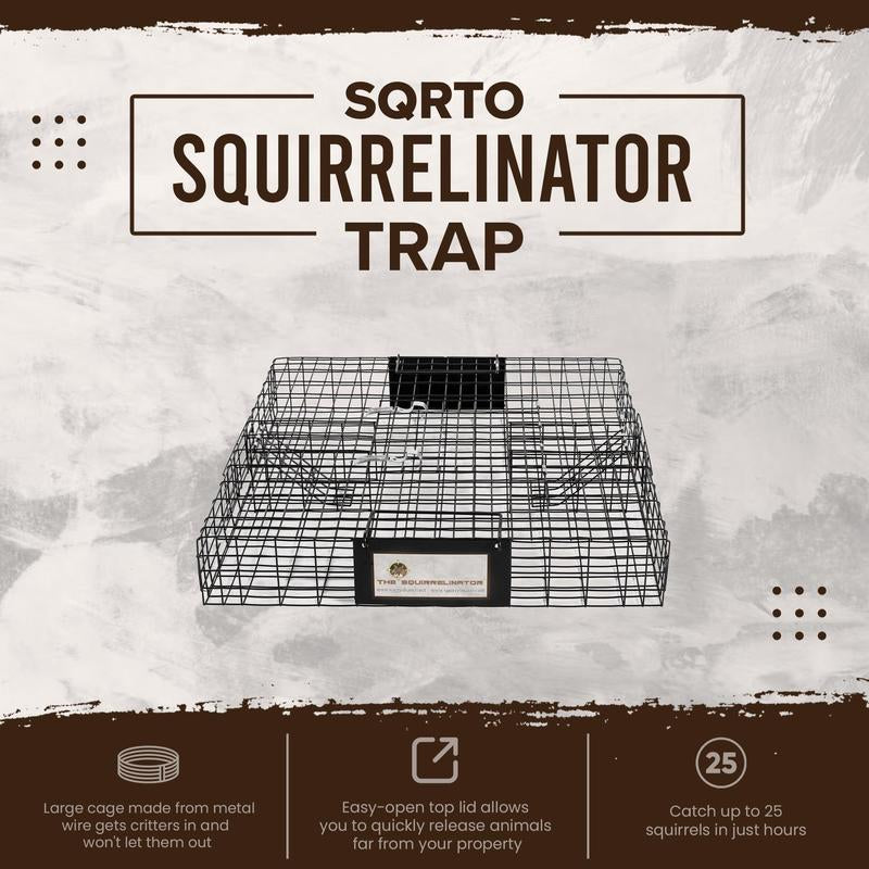 Rugged Ranch SQRTO Squirrelinator Trap Catchmor Live Animal 2 Door Metal Cage 1/2 Pack