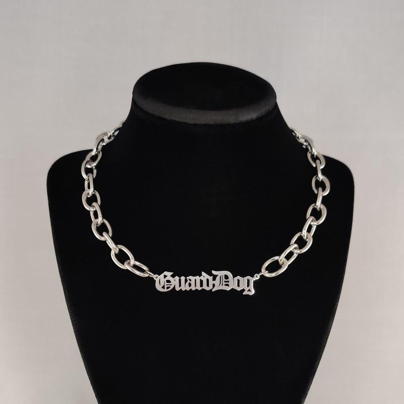 Pet Name Chain Choker- Stainless Steel, Chunky, Bold, Durable - Altcultures