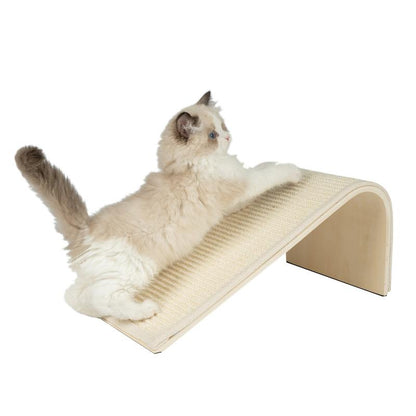 CATIFY Sloped Sisal Cat Scratcher - Heavy-Duty Sisal Fabric, Sturdy Base, Neutral Gray Finish, Ideal for Kittens & Adult Cats, Encourages Scratching, Climbing, and Play