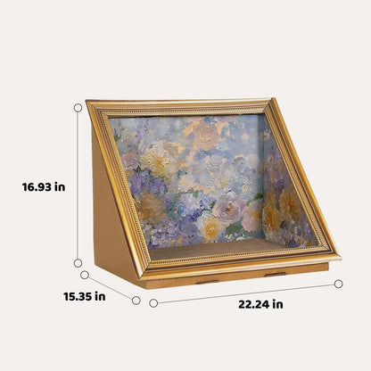 15-In Retro Art Cat Scratcher Multi-Functional Pet Cat Scratch Board, Scratch-Resistant and Wear-Resistant, Can Lie and Play,Oil Painting Scenic Design