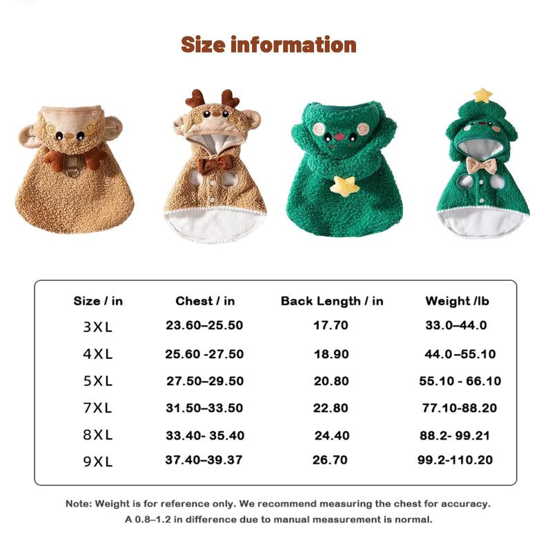 [Hipipet] Christmas Dog Cape for Large Breeds! Warm Winter Wear for Golden Retrievers/Samoyeds/Border Collies - Perfect Festive Outfit for Holiday Photos