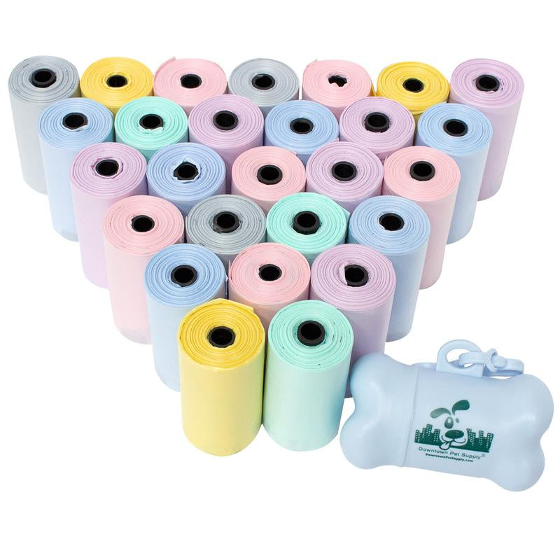 Pastel Dog Poop Bags with Dispenser - Lavender Scent or Unscented