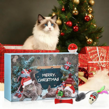 Teasing Cat Toys Advent Calendar 2025 24 Days Christmas Countdown Calendars Includes 24 Toys Interactive Ornaments Toys for Cat Lovers Xmas Gifts