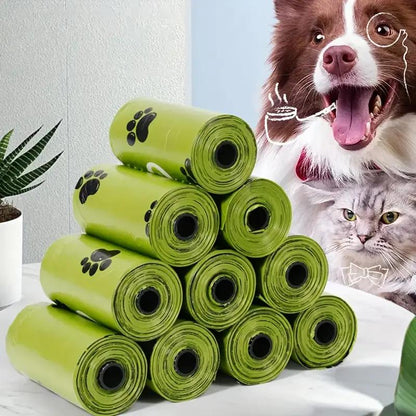 Pet Waste Bags - 480 Pcs Extra Thick Leak-Proof Odor-Blocking Poop Bags for Dogs Cats Camouflage Design 12 Rolls 30 Bags per Roll Stainless Steel Dispenser Included