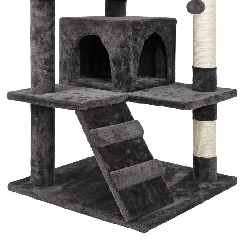 NOVA 53-Inch Cat Tree Cat Tower Condo W/Scratching Posts, Kitten Play House Dark Gray