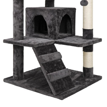 NOVA 53-Inch Cat Tree Cat Tower Condo W/Scratching Posts, Kitten Play House Dark Gray
