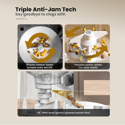 【Geoorood】5L Stainless Steel Automatic Cat Feeder, APP Remote Control, 2.4Ghz Wifi Only, Programmable Feeding for Dog and Cat