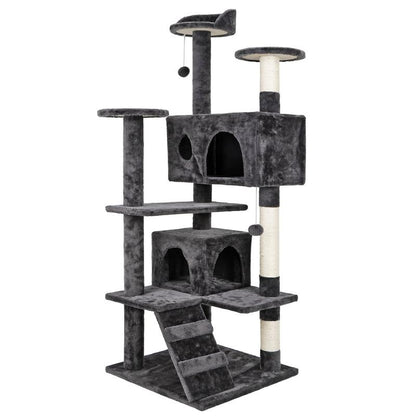 NOVA 53-Inch Cat Tree Cat Tower Condo W/Scratching Posts, Kitten Play House Dark Gray