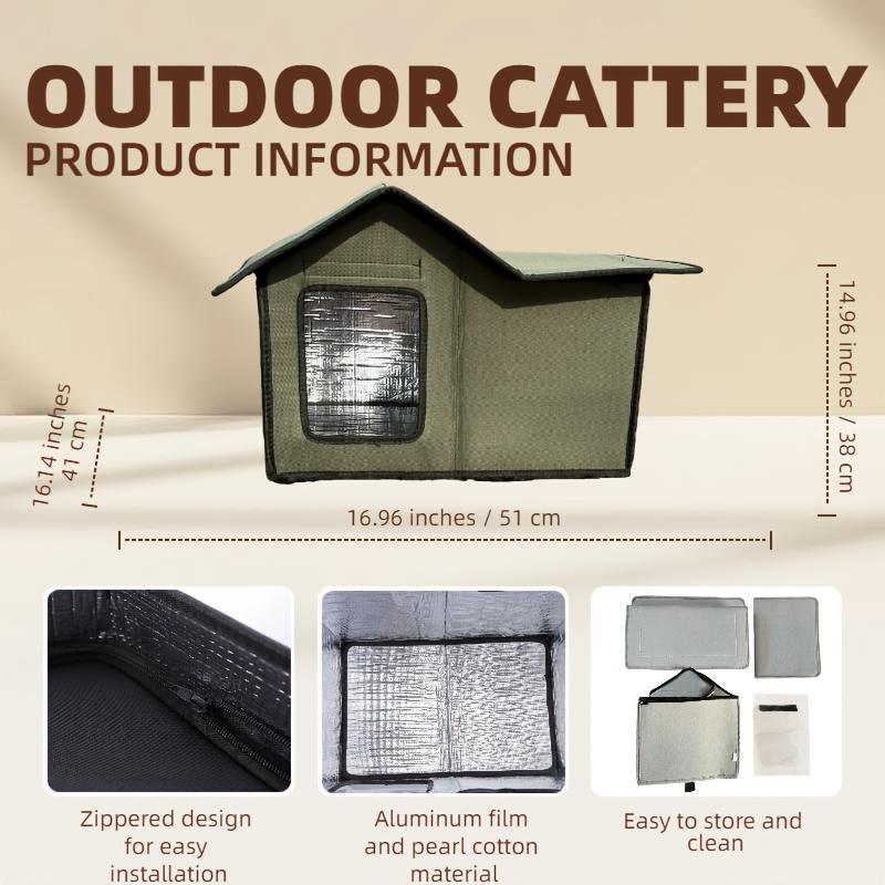 Multi-Functional Outdoor Cat House: Portable, Heat Preservation, Waterproof, Easy to Clean, Suitable for Multiple Cats, Winter Weatherproof Cat House, Winter Cat House, Warm Home for Stray Cats and Outdoor Cats