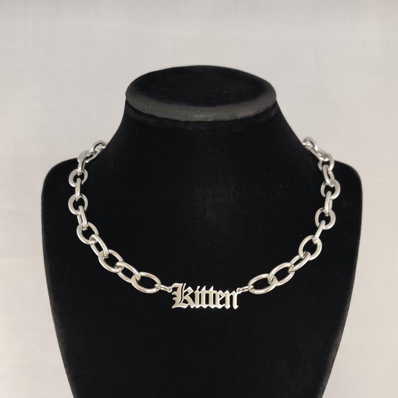 Pet Name Chain Choker- Stainless Steel, Chunky, Bold, Durable - Altcultures