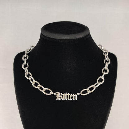 Pet Name Chain Choker- Stainless Steel, Chunky, Bold, Durable - Altcultures