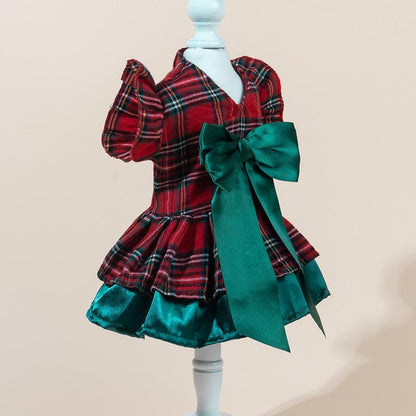 2025 New Pet Christmas Dress, Autumn and Winter Dog Clothes, Cat Skirt Pet Clothing