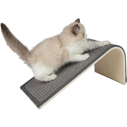 CATIFY Sloped Sisal Cat Scratcher - Heavy-Duty Sisal Fabric, Sturdy Base, Neutral Gray Finish, Ideal for Kittens & Adult Cats, Encourages Scratching, Climbing, and Play