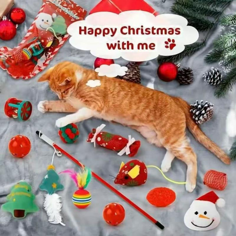 Teasing Cat Toys Advent Calendar 2025 24 Days Christmas Countdown Calendars Includes 24 Toys Interactive Ornaments Toys for Cat Lovers Xmas Gifts