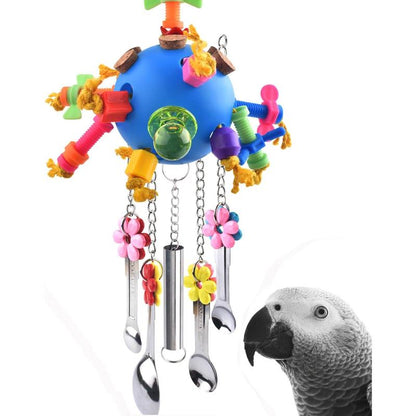 Bird Toys, Parrot Pull Spoons Colorful Acrylic Stick Toys Bird Chew Toys for Amazon Parrot, African Grey, Conure, Caique, Quaker, Small Cockatoo, Mini Macaw, Eclectus and Similar Birds