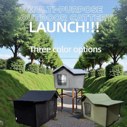 Multi-Functional Outdoor Cat House: Portable, Heat Preservation, Waterproof, Easy to Clean, Suitable for Multiple Cats, Winter Weatherproof Cat House, Winter Cat House, Warm Home for Stray Cats and Outdoor Cats