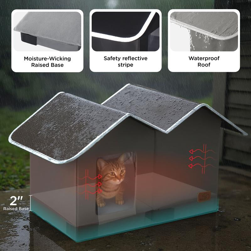 Bedsure Clawsable Indoor Outdoor Cat House - Cozy Insulated Waterproof Shelter with Raised Base, Stray Cat Shelter, Winter Warm Pet Hideout, Tiktokshopblackfriday Choice, for Feral Barn Cats and Kittens
