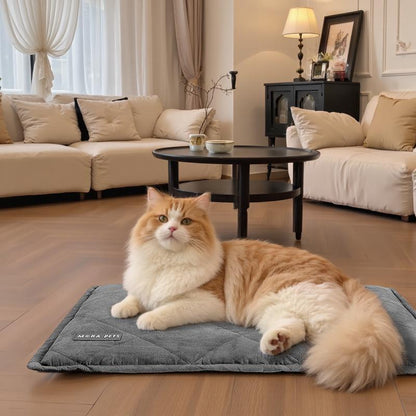 [Black Friday] Mora Pets Self-Heating Cat Bed Self-Heating Cat Mat Thick Thermal Pet Tabletop 24 X 18 Inches with Sensor Cover Machine Washable Ultra-Warm Mat for Outdoor and Indoor Cats and Small Dogs