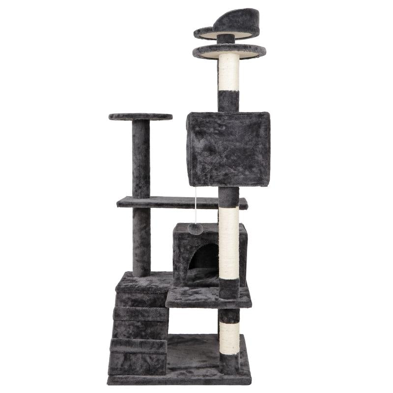 NOVA 53-Inch Cat Tree Cat Tower Condo W/Scratching Posts, Kitten Play House Dark Gray