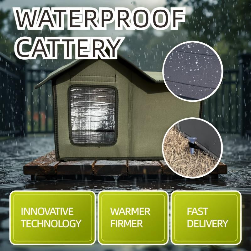 Multi-Functional Outdoor Cat House: Portable, Heat Preservation, Waterproof, Easy to Clean, Suitable for Multiple Cats, Winter Weatherproof Cat House, Winter Cat House, Warm Home for Stray Cats and Outdoor Cats