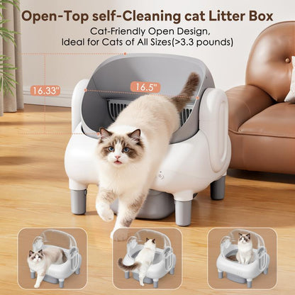 FUMOI Smart Self-Cleaning Litter Box for Multiple Cats | APP Control, Safety Sensors & Odor-Lock Design, 10.5L Bin, Cat Litterbox #Tiktokshopblackfriday