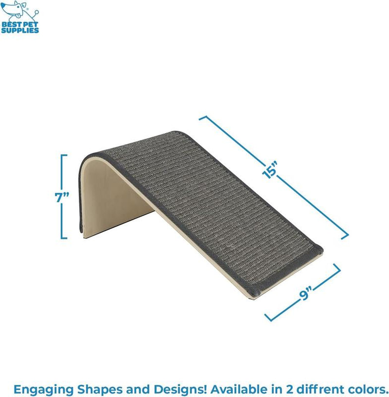 CATIFY Sloped Sisal Cat Scratcher - Heavy-Duty Sisal Fabric, Sturdy Base, Neutral Gray Finish, Ideal for Kittens & Adult Cats, Encourages Scratching, Climbing, and Play