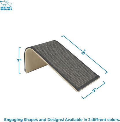 CATIFY Sloped Sisal Cat Scratcher - Heavy-Duty Sisal Fabric, Sturdy Base, Neutral Gray Finish, Ideal for Kittens & Adult Cats, Encourages Scratching, Climbing, and Play