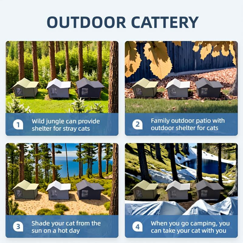 Multi-Functional Outdoor Cat House: Portable, Heat Preservation, Waterproof, Easy to Clean, Suitable for Multiple Cats, Winter Weatherproof Cat House, Winter Cat House, Warm Home for Stray Cats and Outdoor Cats