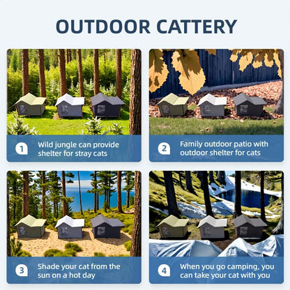 Multi-Functional Outdoor Cat House: Portable, Heat Preservation, Waterproof, Easy to Clean, Suitable for Multiple Cats, Winter Weatherproof Cat House, Winter Cat House, Warm Home for Stray Cats and Outdoor Cats