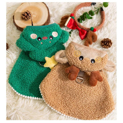 [Hipipet] Christmas Dog Cape for Large Breeds! Warm Winter Wear for Golden Retrievers/Samoyeds/Border Collies - Perfect Festive Outfit for Holiday Photos