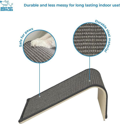 CATIFY Sloped Sisal Cat Scratcher - Heavy-Duty Sisal Fabric, Sturdy Base, Neutral Gray Finish, Ideal for Kittens & Adult Cats, Encourages Scratching, Climbing, and Play