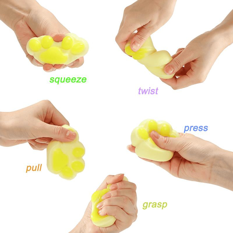 FUFUSQUISHY Cat Paw Squishy - Multi-Color Soft Kawaii Stress Relief Squishy for Anxiety, Cute Gift for Squishy Collectors