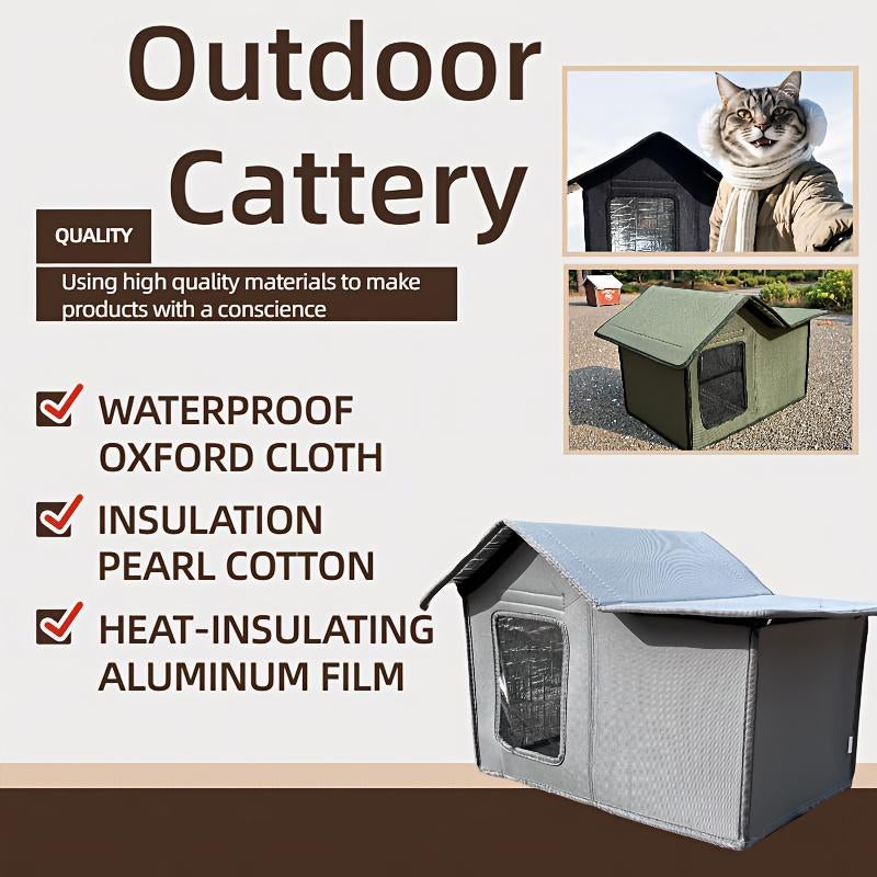 Multi-Functional Outdoor Cat House: Portable, Heat Preservation, Waterproof, Easy to Clean, Suitable for Multiple Cats, Winter Weatherproof Cat House, Winter Cat House, Warm Home for Stray Cats and Outdoor Cats