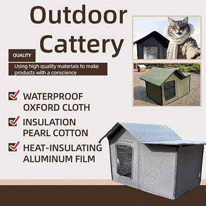 Multi-Functional Outdoor Cat House: Portable, Heat Preservation, Waterproof, Easy to Clean, Suitable for Multiple Cats, Winter Weatherproof Cat House, Winter Cat House, Warm Home for Stray Cats and Outdoor Cats