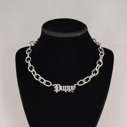 Pet Name Chain Choker- Stainless Steel, Chunky, Bold, Durable - Altcultures