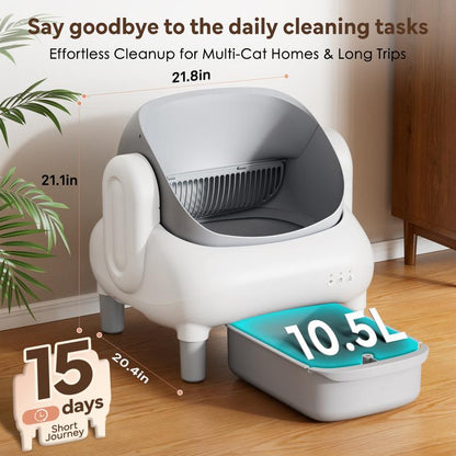FUMOI Smart Self-Cleaning Litter Box for Multiple Cats | APP Control, Safety Sensors & Odor-Lock Design, 10.5L Bin, Cat Litterbox #Tiktokshopblackfriday