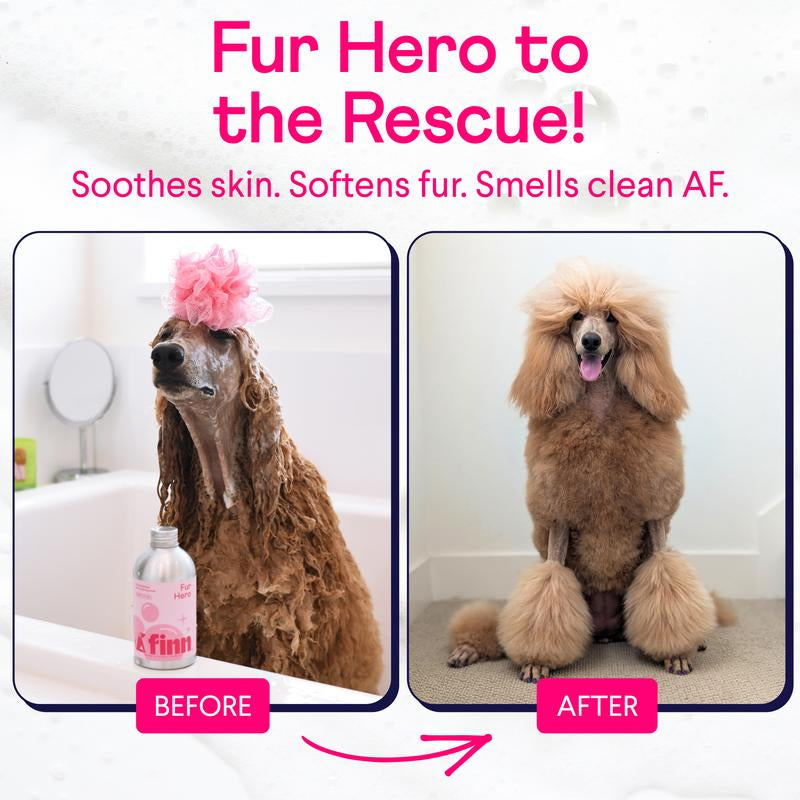 FINN Fur Hero Vet-Formulated Shampoo for Dogs with Aloe Vitamin E & Coconut Cleansers Natural Chamomile Scent Softens Shine First Use