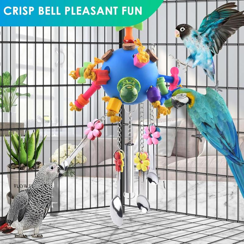 Bird Toys, Parrot Pull Spoons Colorful Acrylic Stick Toys Bird Chew Toys for Amazon Parrot, African Grey, Conure, Caique, Quaker, Small Cockatoo, Mini Macaw, Eclectus and Similar Birds