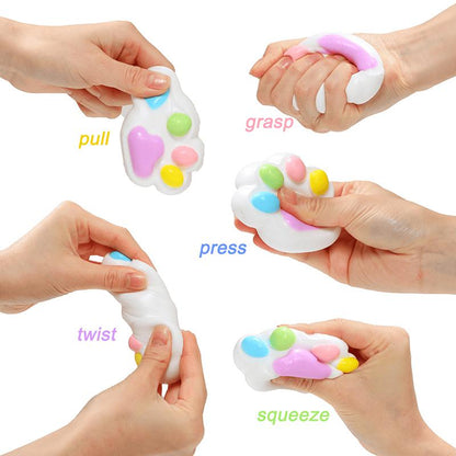 FUFUSQUISHY Cat Paw Squishy - Multi-Color Soft Kawaii Stress Relief Squishy for Anxiety, Cute Gift for Squishy Collectors