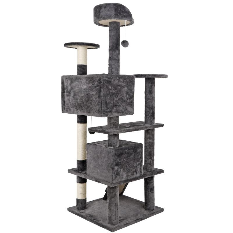 NOVA 53-Inch Cat Tree Cat Tower Condo W/Scratching Posts, Kitten Play House Dark Gray