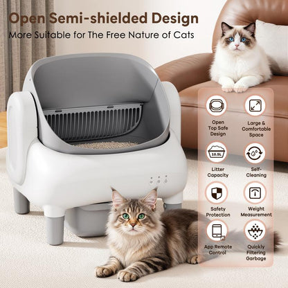 FUMOI Smart Self-Cleaning Litter Box for Multiple Cats | APP Control, Safety Sensors & Odor-Lock Design, 10.5L Bin, Cat Litterbox #Tiktokshopblackfriday