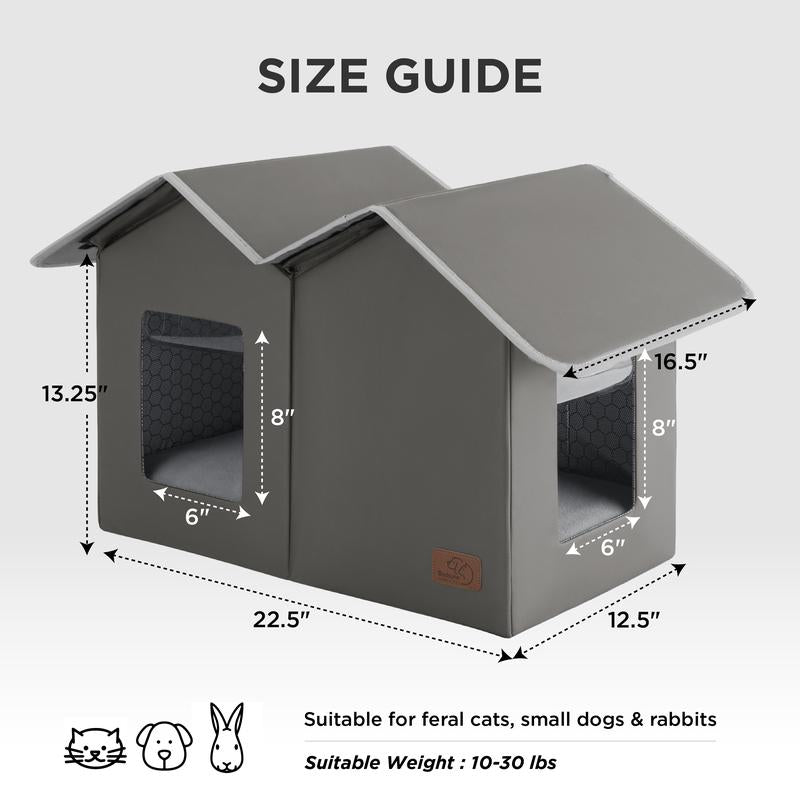 Bedsure Clawsable Indoor Outdoor Cat House - Cozy Insulated Waterproof Shelter with Raised Base, Stray Cat Shelter, Winter Warm Pet Hideout, Tiktokshopblackfriday Choice, for Feral Barn Cats and Kittens