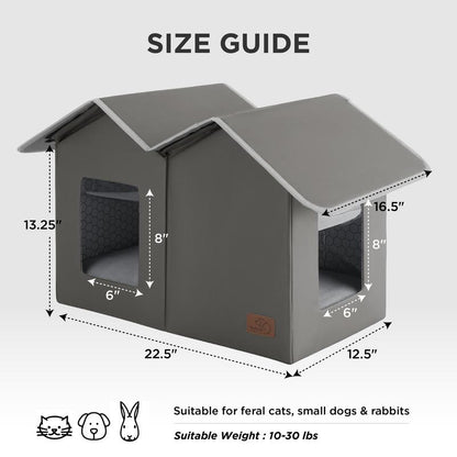 Bedsure Clawsable Indoor Outdoor Cat House - Cozy Insulated Waterproof Shelter with Raised Base, Stray Cat Shelter, Winter Warm Pet Hideout, Tiktokshopblackfriday Choice, for Feral Barn Cats and Kittens