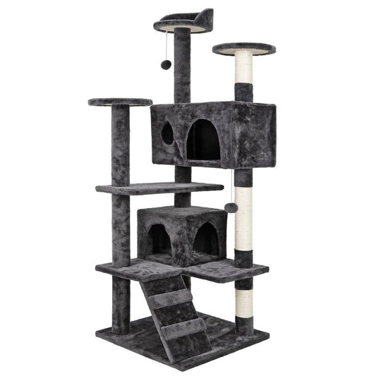 NOVA 53-Inch Cat Tree Cat Tower Condo W/Scratching Posts, Kitten Play House Dark Gray