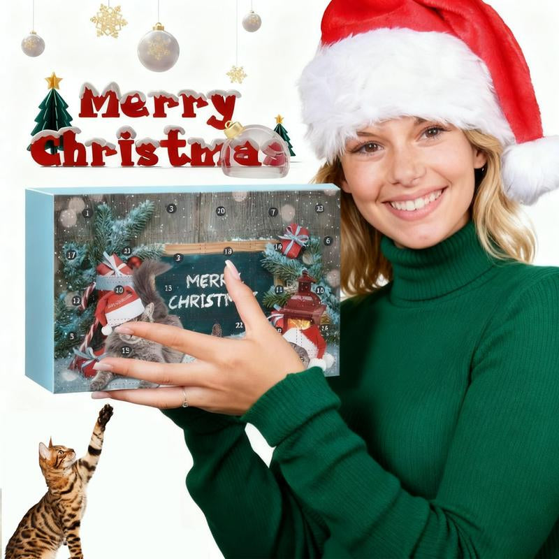 Teasing Cat Toys Advent Calendar 2025 24 Days Christmas Countdown Calendars Includes 24 Toys Interactive Ornaments Toys for Cat Lovers Xmas Gifts
