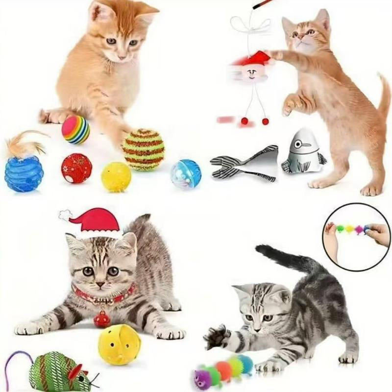 Teasing Cat Toys Advent Calendar 2025 24 Days Christmas Countdown Calendars Includes 24 Toys Interactive Ornaments Toys for Cat Lovers Xmas Gifts