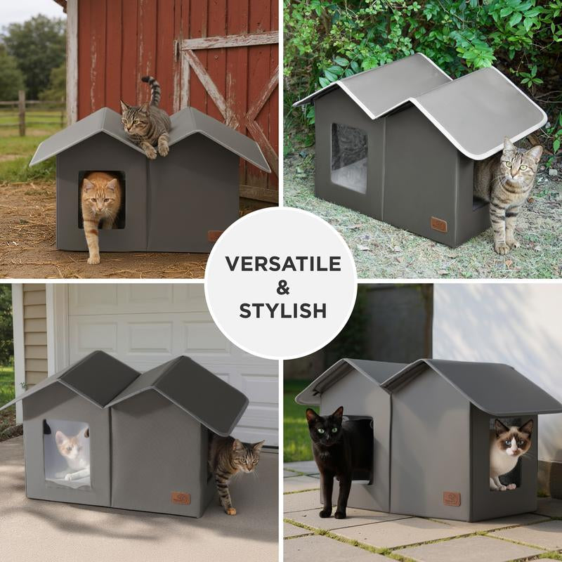 Bedsure Clawsable Indoor Outdoor Cat House - Cozy Insulated Waterproof Shelter with Raised Base, Stray Cat Shelter, Winter Warm Pet Hideout, Tiktokshopblackfriday Choice, for Feral Barn Cats and Kittens