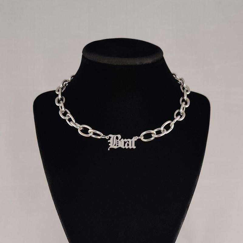 Pet Name Chain Choker- Stainless Steel, Chunky, Bold, Durable - Altcultures